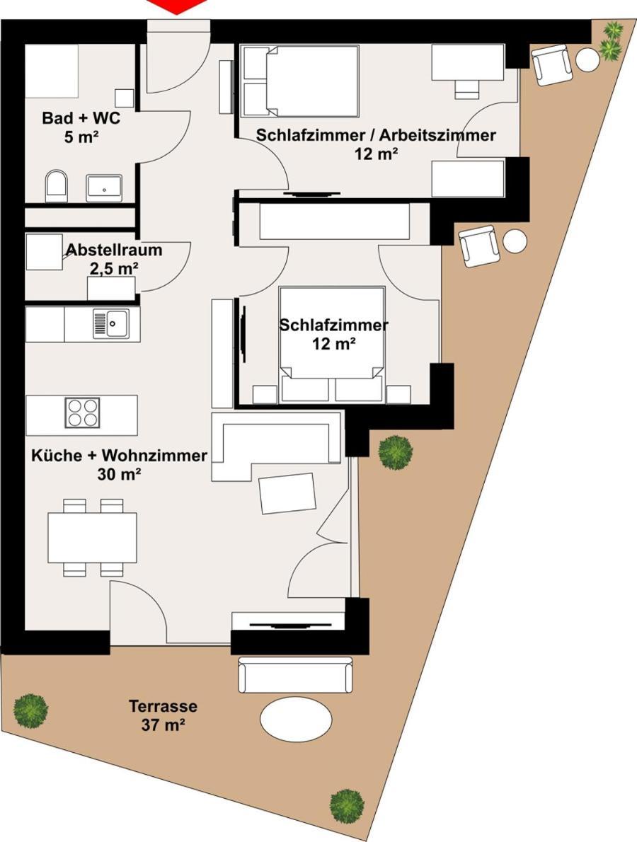 Luxusapartment Mit 40 Qm Terrasse, E-Parkplatz Und Parkplatz Graz Bagian luar foto